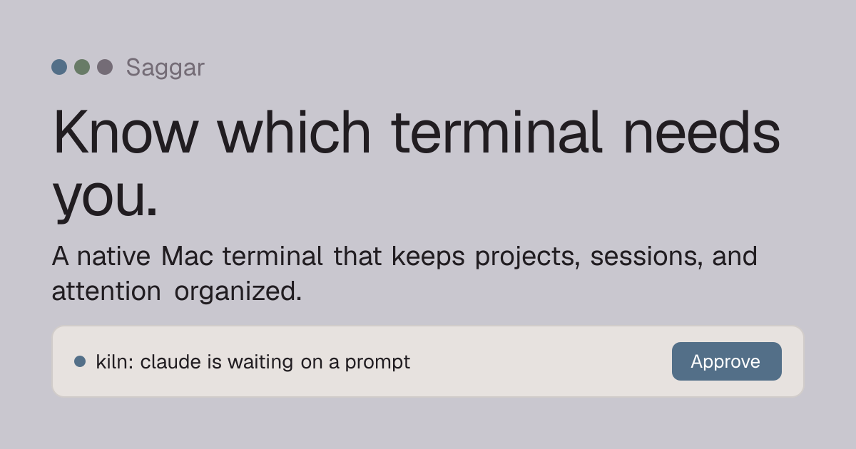 Saggar Terminal Offers Session Persistence and Focus for Mac Users