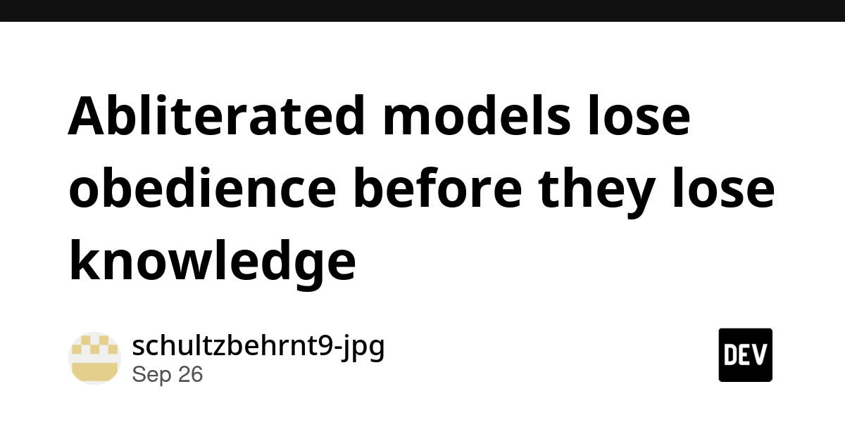 Abliterated LLMs Lose Obedience First, Then Knowledge