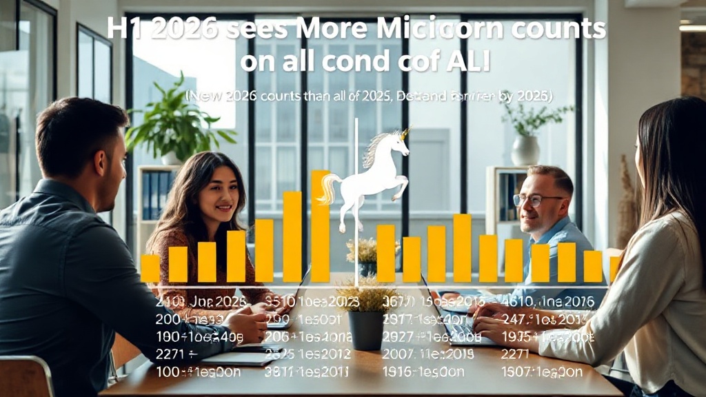 Infographic showing the stark contrast in new unicorn counts between H1 2026 and all of 2025