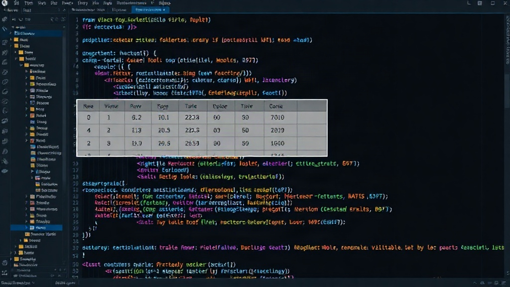 Conceptual diagram of row virtualization in a React table