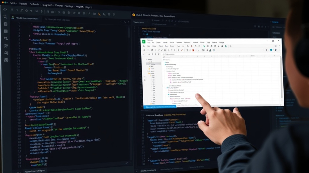 Developer interacting with VS Code, demonstrating seamless integration of external data sources.