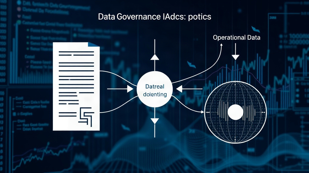 Diagram illustrating the disconnect between data governance policy documents and operational data flows