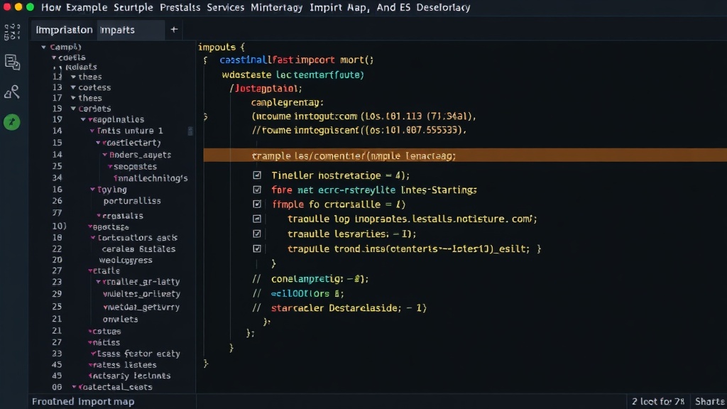 Example import map JSON structure mapping module names to URLs