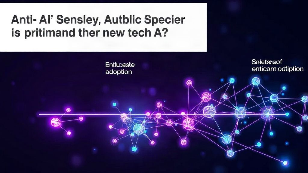 A graphic illustrating the spectrum of public opinion on AI, from enthusiastic adoption to strong criticism.