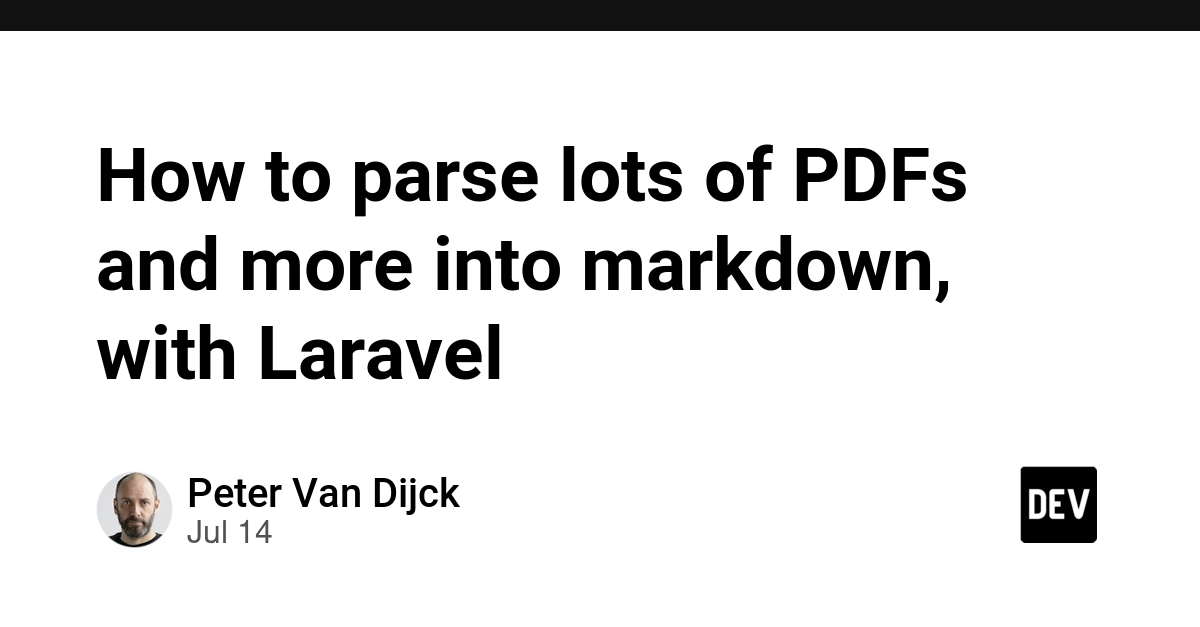 Parse PDFs to Markdown in Laravel with New AI SDK and Package