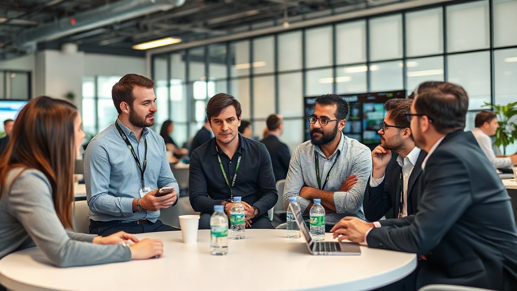 European spacetech founders discussing future market trends at a conference