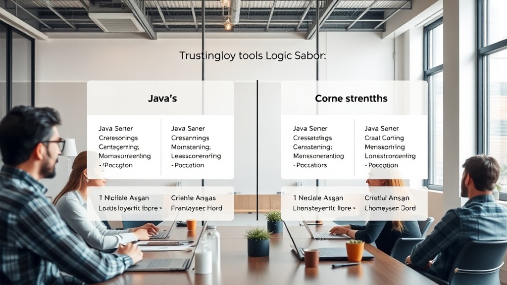 Diagram illustrating Java's core strengths versus areas where Aussom provides solutions.