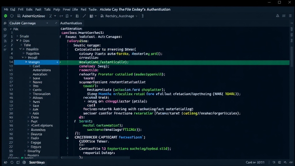 Code editor displaying a complex multi-file authentication change in progress