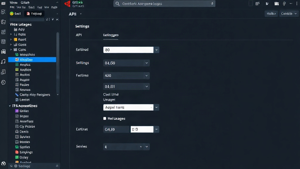 GitLab UI screenshot showing API settings and usage metrics