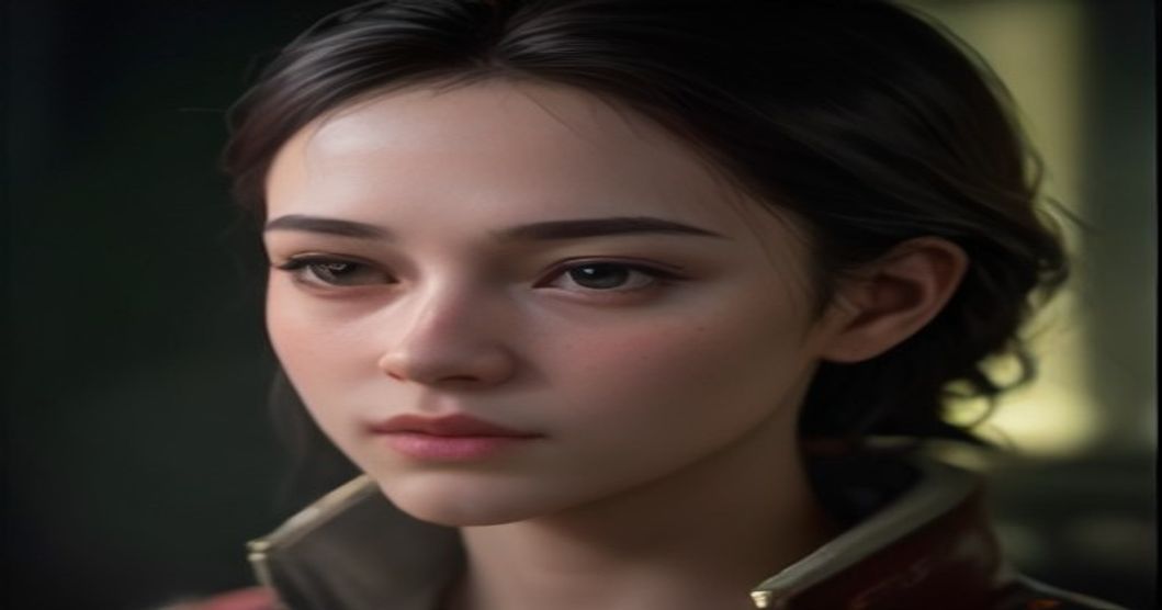 Screenshot showing character face with enhanced skin detail and lighting from DLSS 5.
