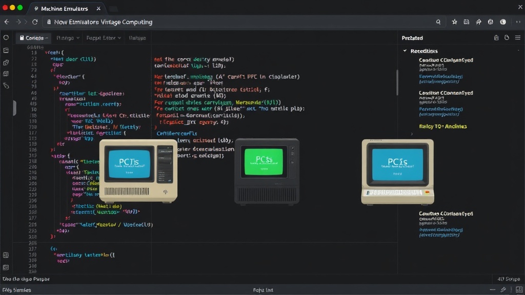 Web interface showing multiple PCjs Machine emulators running different operating systems