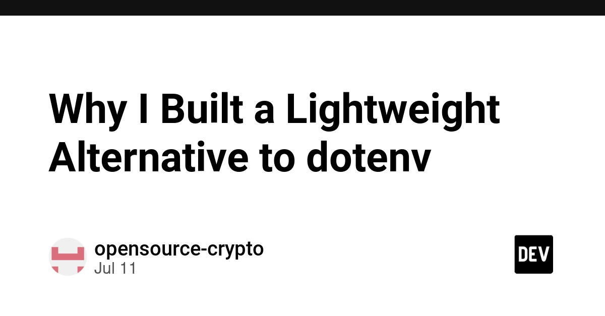 New env-fast Aims To Replace Dotenv With Leaner Alternative