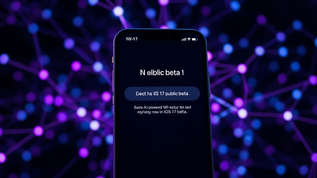 iPhone screen displaying the iOS 17 public beta setup process